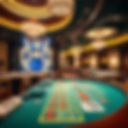 Luxurious casino interior showcasing baccarat tables