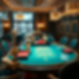 Luxurious baccarat table setup