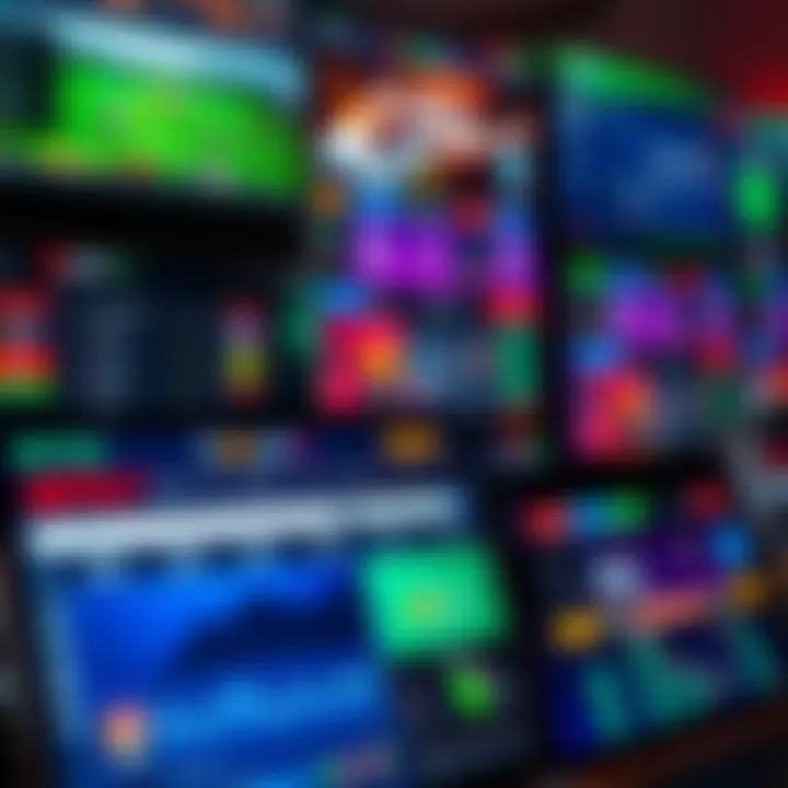 A montage of various online betting platforms showcasing their unique interfaces.