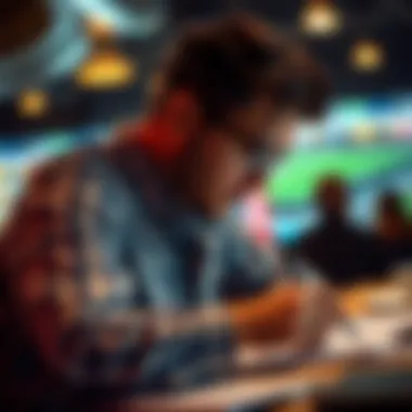 Analyzing Betting Strategies A person analyzing strategies for betting