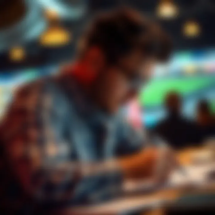 Analyzing Betting Strategies A person analyzing strategies for betting