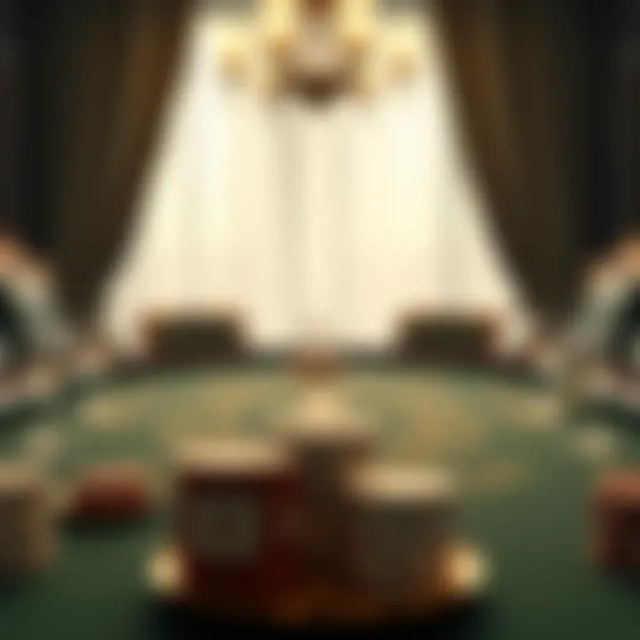 Elegant Blackjack Game Table Setup A sophisticated table setting for a blackjack game.