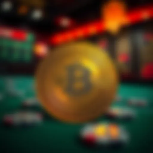 Conceptual representation of cryptocurrency in online gambling