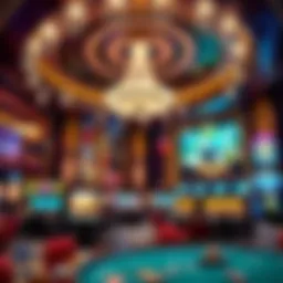 An intriguing view of a luxurious casino interior showcasing its grandeur