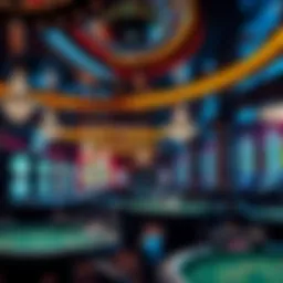 Inside a luxurious casino showcasing various gaming tables