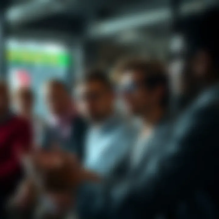 The Value of Community in Betting Decisions A diverse group of individuals engaging in discussions about betting strategies