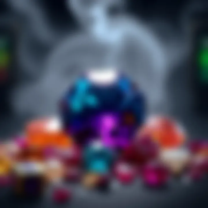 An artistic representation of cultural beliefs influencing betting decisions with gemstones.