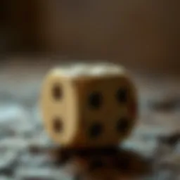 An ancient depiction of dice showing different faces