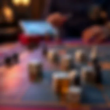 Strategic Game Board with Dice A strategic board layout involving dice game mechanics