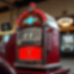 A vintage slot machine showcasing its classic design