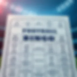 An engaging football bingo card filled with various football-related terms.