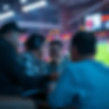 Online Community Engaging in Football Bingo A vibrant online community discussing football bingo in a live chat format.