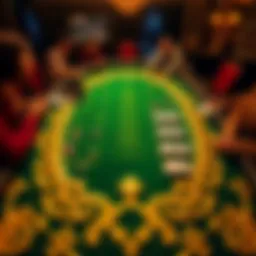 Intricate layout of a lively Golden Baccarat table