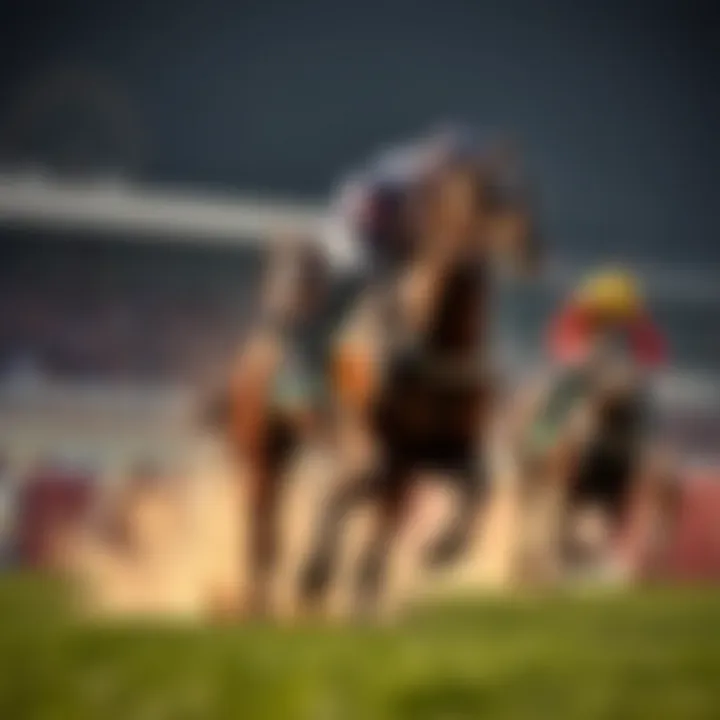 A jockey on a horse racing at high speed