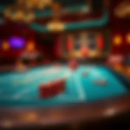 A detailed view of a live casino baccarat table