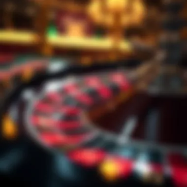 Close-up of a roulette wheel during gameplay