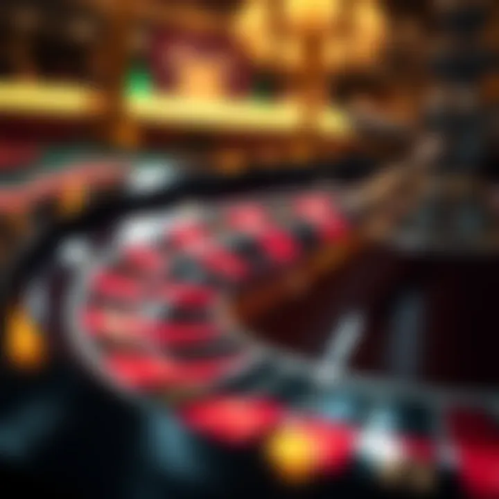 Close-up of a roulette wheel during gameplay