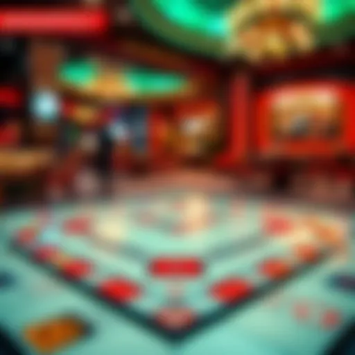 Exploring the iconic Monopoly game board in a casino setting