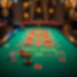 Elegant baccarat table setup