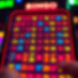 A vibrant digital bingo card filled with colorful numbers.