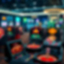 A digital representation of various online casino games