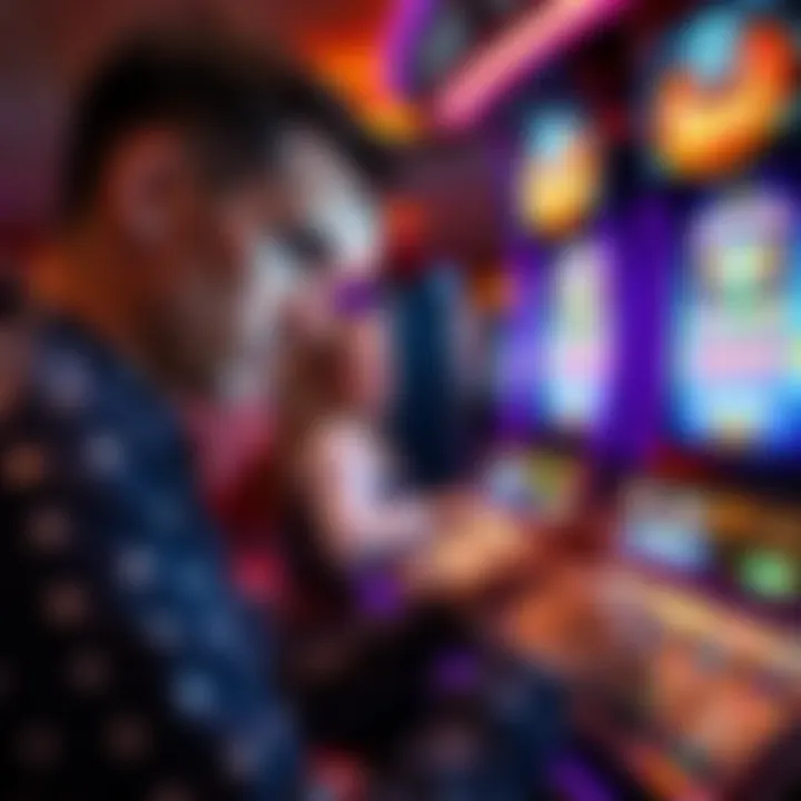 A strategic player analyzing pokie game patterns