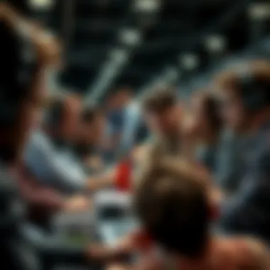 Engaging with the Racing Community A diverse group of enthusiasts engaging in online horse racing discussions