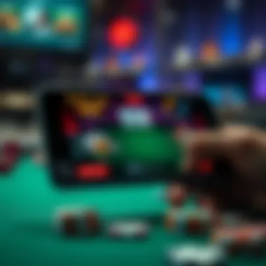 Diverse poker game interfaces showcased on a mobile device