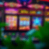 A vibrant online slot machine interface showcasing various themes and graphics.