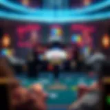 An immersive online poker gaming interface showcasing vibrant animations and interactive features.