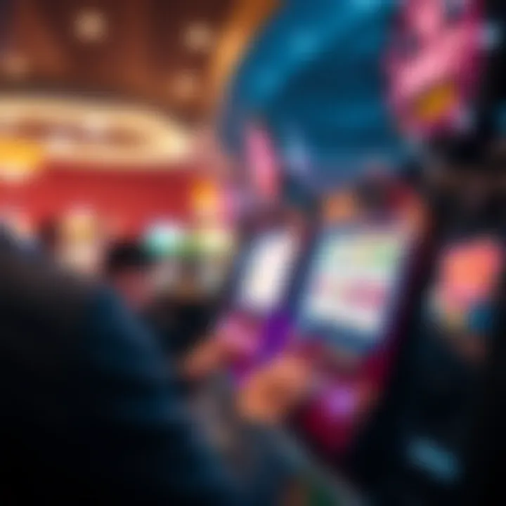 A player engaging with an online slot machine on a digital device