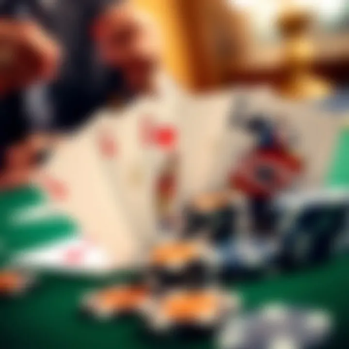 An elegant display of Punto Banco gameplay with cards and chips.