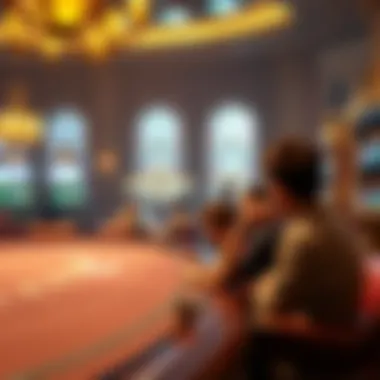 A historical illustration depicting the origins of Punto Banco in a casino setting.