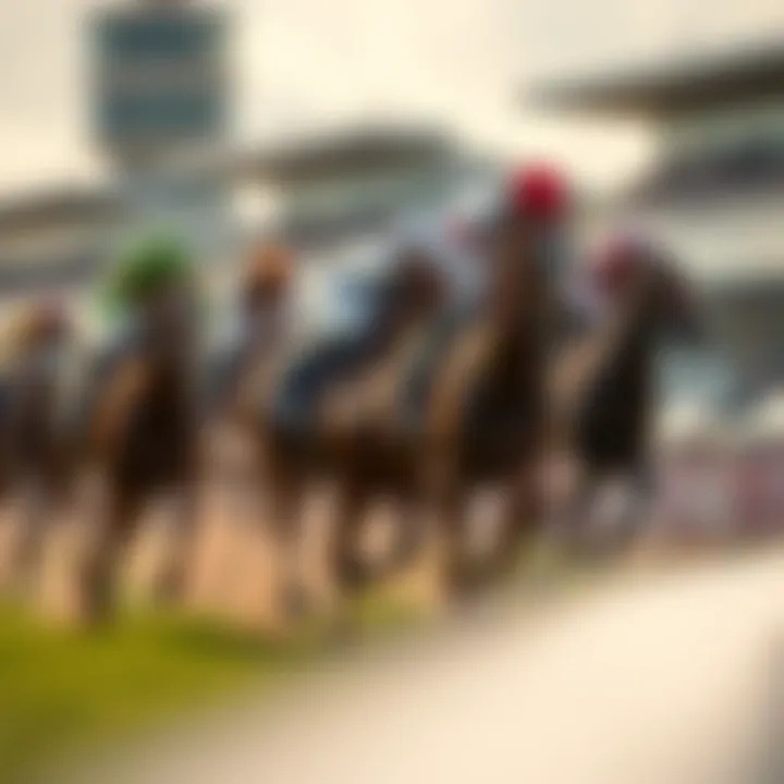 Thrill of the Race Dynamic racing scene showcasing horses and jockeys in action