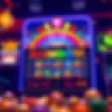 The vibrant design of the Rainbow Wealth slot game showcasing its colorful graphics