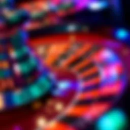 A close-up of a roulette wheel showcasing the vibrant colors and numbers