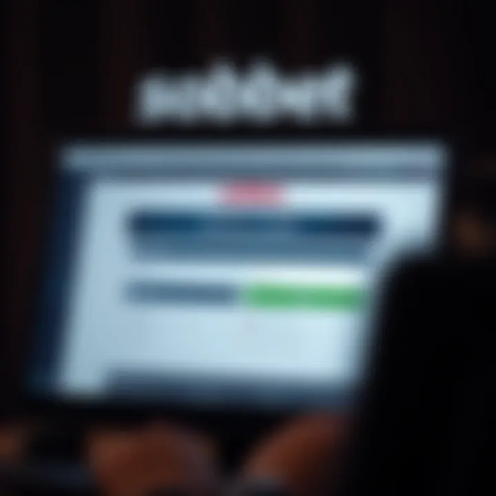 Visual representation of the sbobet account creation interface