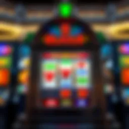 An intricate design of a classic slot machine showcasing its colorful symbols.