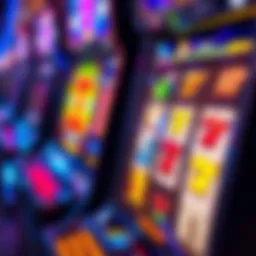 Colorful slot machine with vibrant symbols