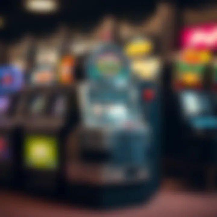 A historical representation of slot machines from different eras
