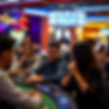 A diverse group of individuals enjoying various casino games, highlighting the social aspect of gambling