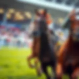 Thoroughbred racing horses in action