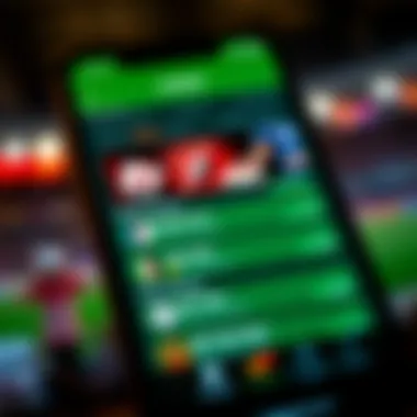 User Interface of Unibet Mobile App User interface of Unibet app showcasing betting options