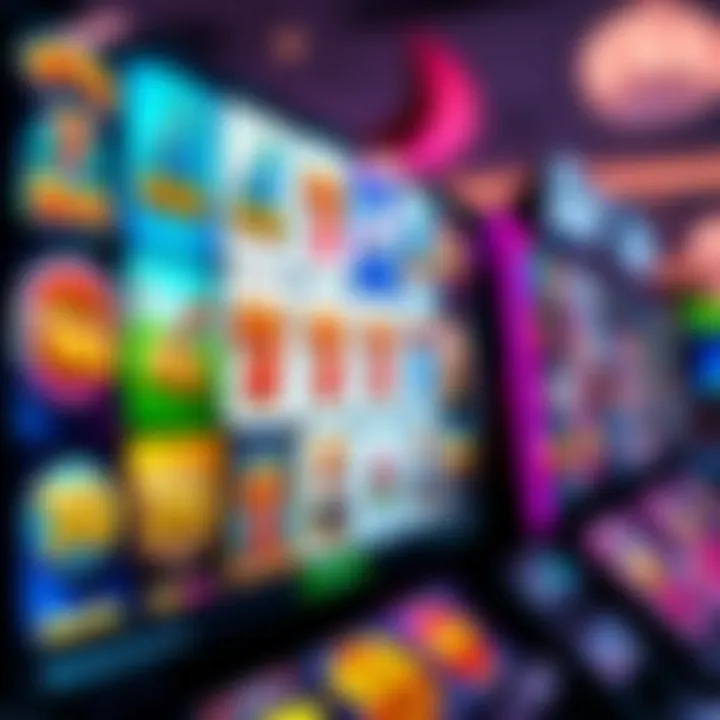 Diversity in Online Slot Games Various types of online slot games displayed on a digital screen, highlighting diversity.